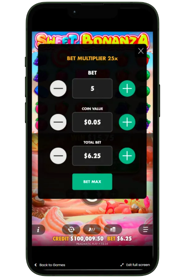 Sweet Bonanza Установить ставку